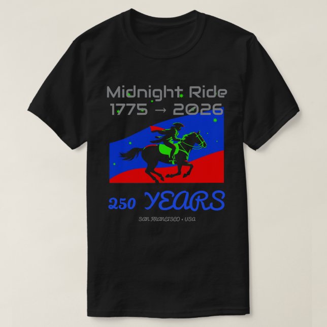 Camiseta Paseo de medianoche 1775–2026 • Tributo de 250 año (Diseño del anverso)