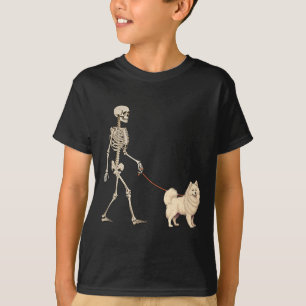Camiseta Paseo de perro esqueleto divertido Eskimo american