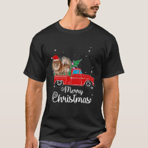 Camiseta Paseo de Pomerania en Camión Rojo de Navidad