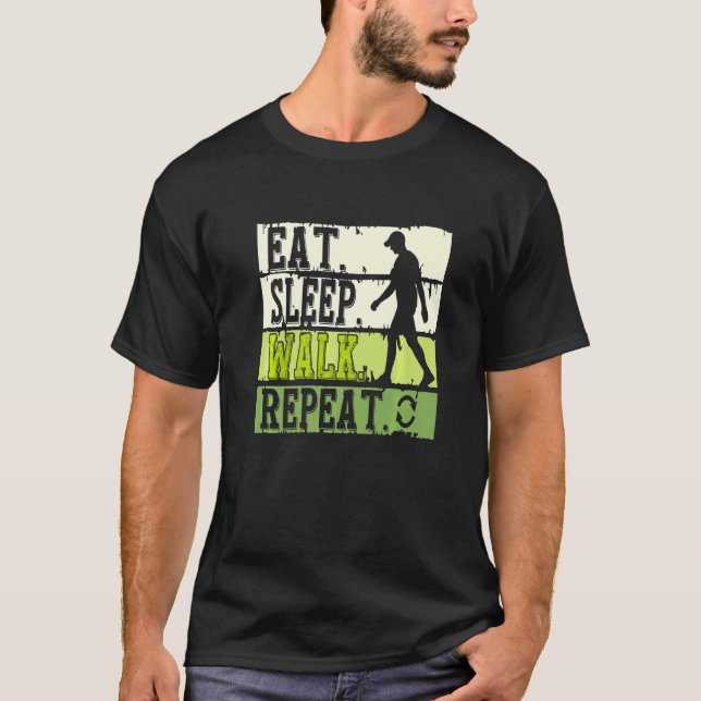 Camiseta Paseo de sueño de Comer Rueda de repite ejercicio  (Anverso)