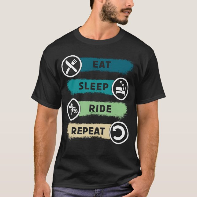 Camiseta Paseo de sueño de vuelta motocicleta divertida cic (Anverso)