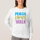 Camiseta Paseo del amor de la paz<br><div class="desc">¿Paseo del amor de la paz… qué más usted necesitan en vida? Regalo perfecto para cualquier adicto que camina. ¡No importa si usted es un caminante del poder que se levanta en el amanecer cada mañana para un paseo, usted pasa 30 minutos en el gimnasio en la rueda de ardilla...</div>