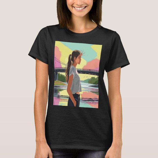 Camiseta Paseo del atardecer por el puente (Anverso)