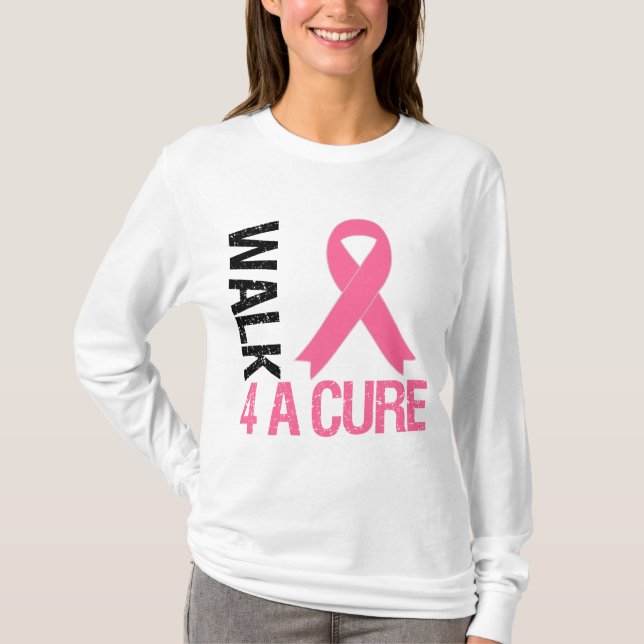 Camiseta Paseo del cáncer de pecho para una curación (Anverso)