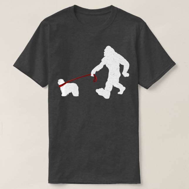 Camiseta Paseo en bicicleta con el perro Komondor Funny Gra (Diseño del anverso)