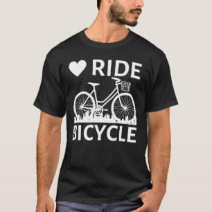 Camiseta Paseo en bicicleta de amor texto blanco