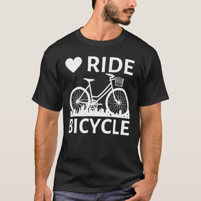 Camiseta Paseo en bicicleta de amor texto blanco (Anverso)