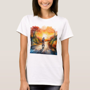 Camiseta Paseo en bicicleta por acuarela de otoño - Aventur