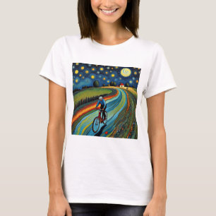 Camiseta Paseo en bicicleta por la noche estrellada 3