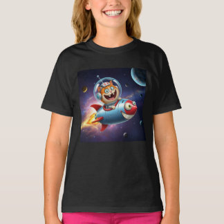 Camiseta Paseo en Cohete Kitty Cósmico Aventura Divertida d