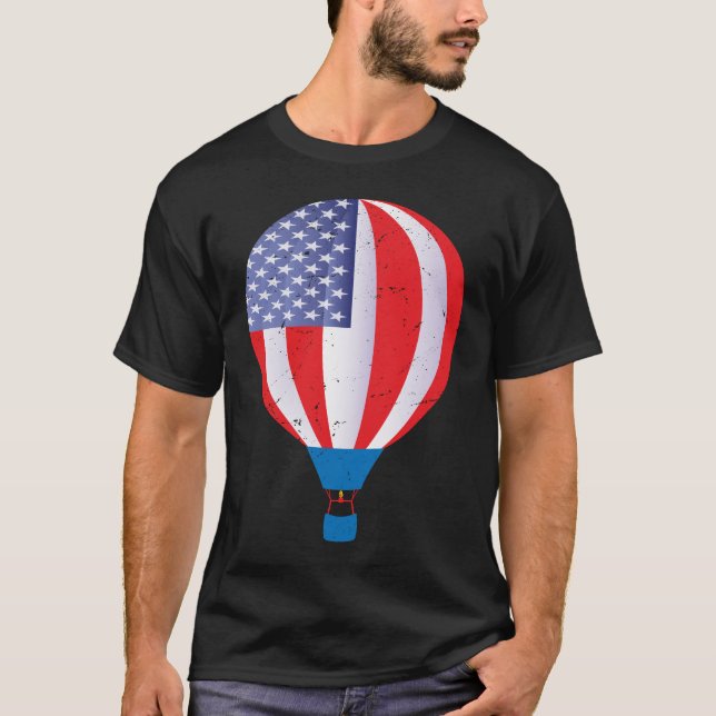 Camiseta paseo en globo aerostático - bandera de Estados Un (Anverso)