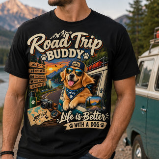 Camiseta Paseo en Golden Retriever – Perro de Aventura Viaj