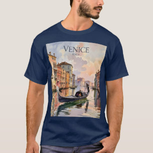 Camiseta Paseo en góndola de Venecia Acuarela Canal Colorid