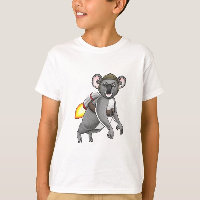 Camiseta Paseo en mochila propulsora de Koala Cohete (Anverso)