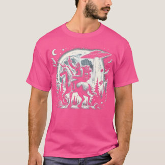 Camiseta Paseo En Pie En Un Unicornio Tomando Una Luna De C
