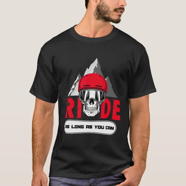Camiseta Paseo en snowboard Apres Ski Fun Skull Diciendo Re (Anverso)