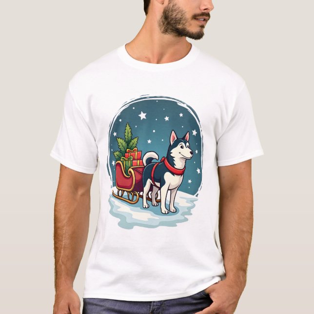 Camiseta Paseo Festivo de Husky (Anverso)