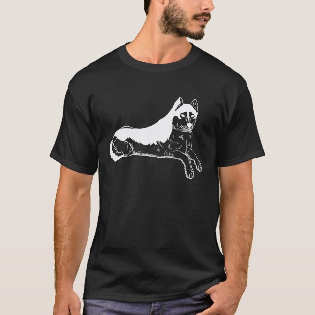 Camiseta Paseo gracioso de Husky (Anverso)