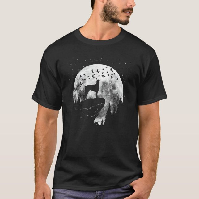 Camiseta Paseo nocturno de la raza de perro Dobermann para  (Anverso)