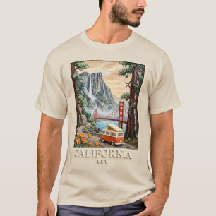 Camiseta Paseo por California Paisaje Texturizado en 3D Vin