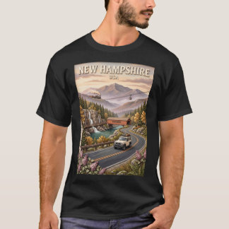 Camiseta Paseo por carretera de New Hampshire Paisaje monta