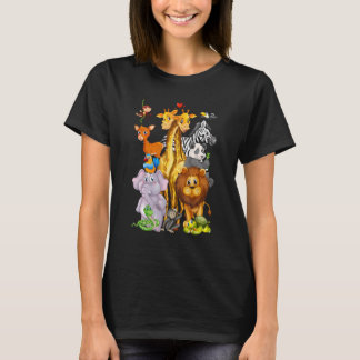 Camiseta Paseo por el zoológico Animales lindos del zoológi