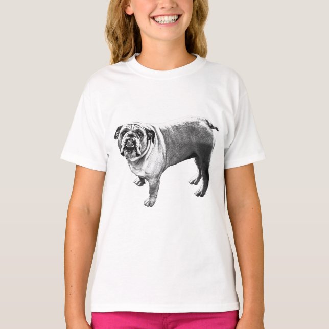 Camiseta Paseo por la calle, Bulldog brillante (Anverso)