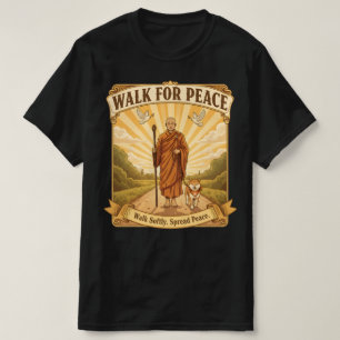 Camiseta Paseo por la Paz: Monje y Perro