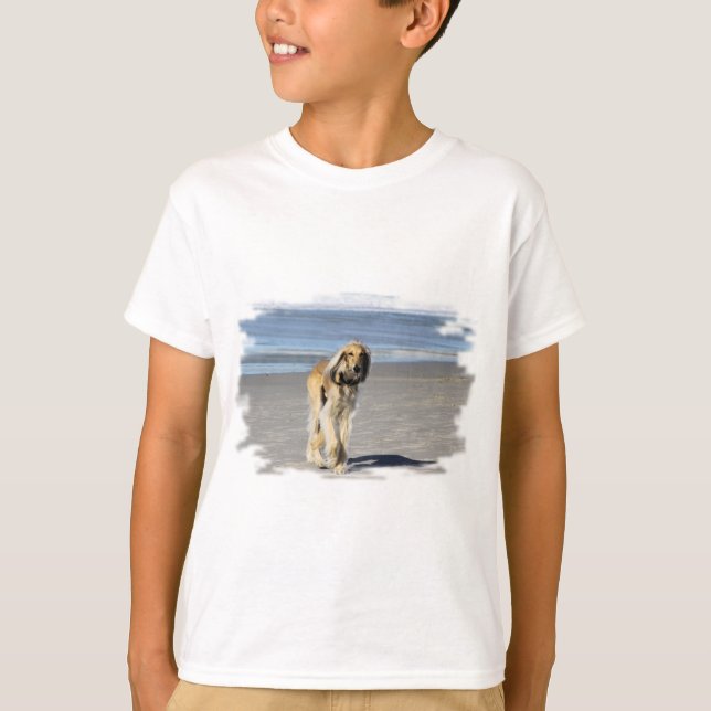 Camiseta Paseo por Saluki en la playa (Anverso)