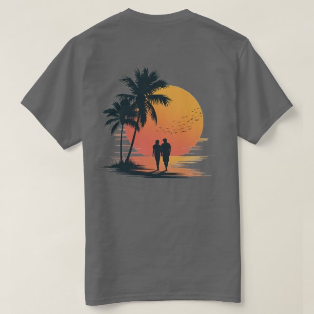 Camiseta Paseo Romántico al Atardecer (Reverso del diseño)