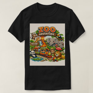 Camiseta Paseo Salvaje: Zoológico Exótico Divertido y Tren