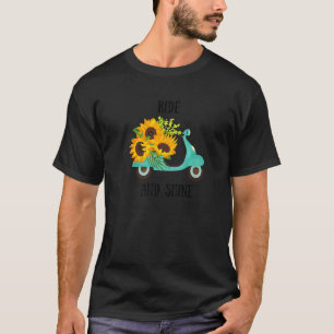 Camiseta Paseo Y Giro De Sunflower En La Madera De Acción D