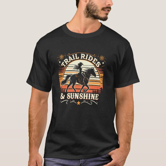 Camiseta Paseos a Caballo y Amor a la Cabalgata de Vaquera  (Anverso)