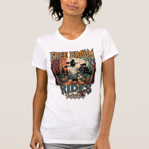 Camiseta Paseos en Escoba Gratis Bruja de Halloween Calaver