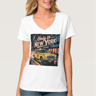 Camiseta Paseos en taxi y farolas en Nueva York