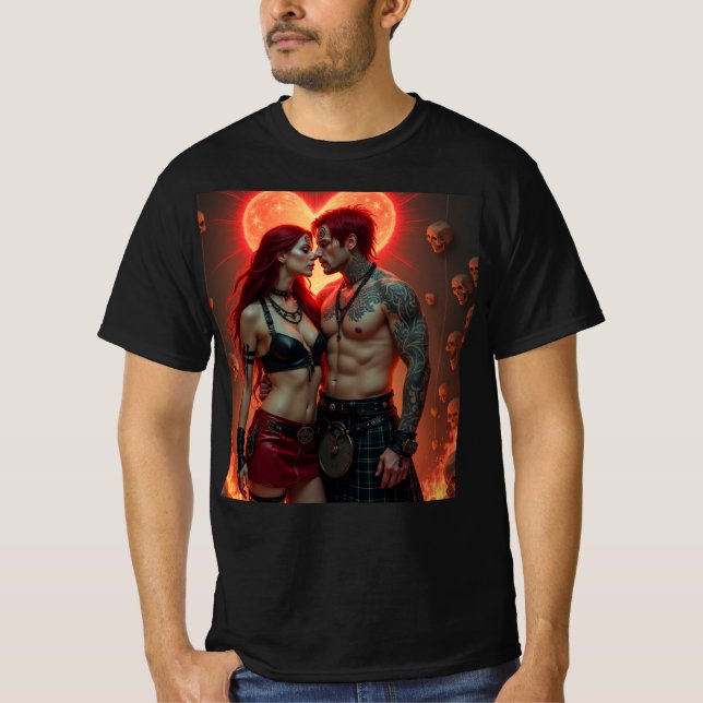 Camiseta Pasión Ardiente: Amor entre Sombras (Anverso)