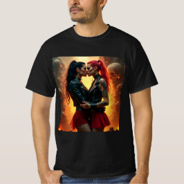 Camiseta Pasión Infernal: Amor Gótico en Mundo de Sombras