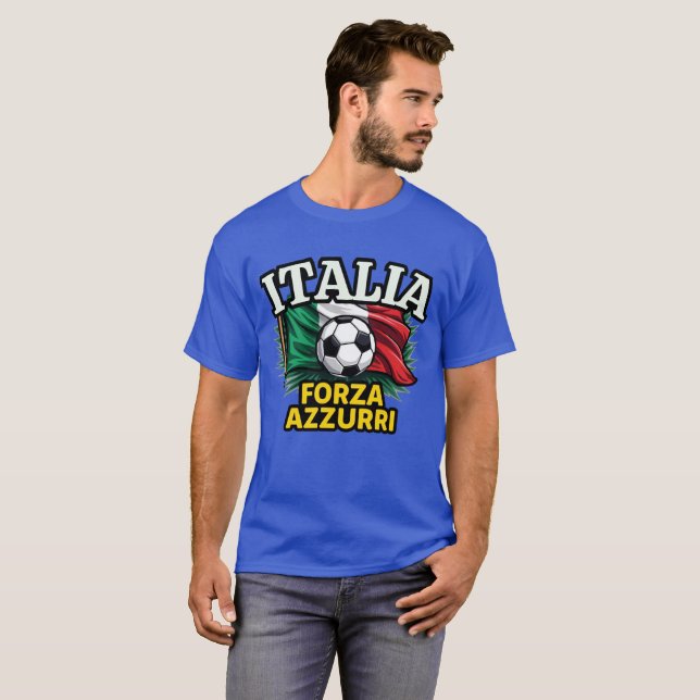 Camiseta Pasión italiana de fútbol - Bandera de Forza Azzur (Anverso completo)