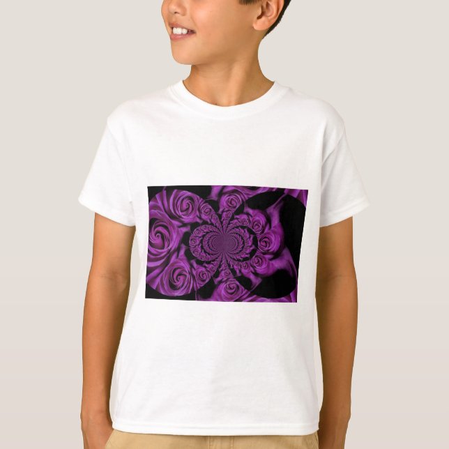 Camiseta Pasión morada: Rosas del romance real (Anverso)