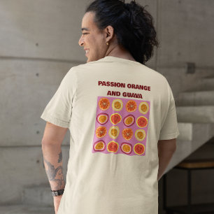 Camiseta Pasión Naranja Guayaba Fruta Tropical Hawaiana