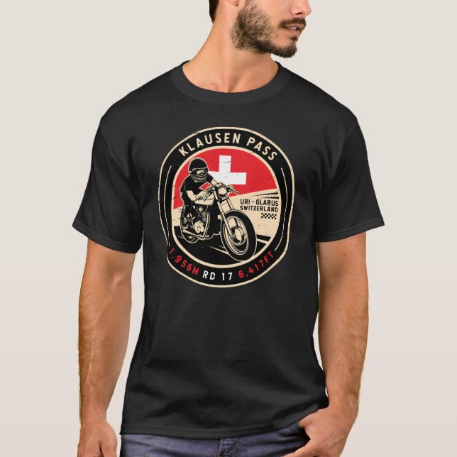 Camiseta Paso de Klausen | Suiza | Motocicleta (Anverso)