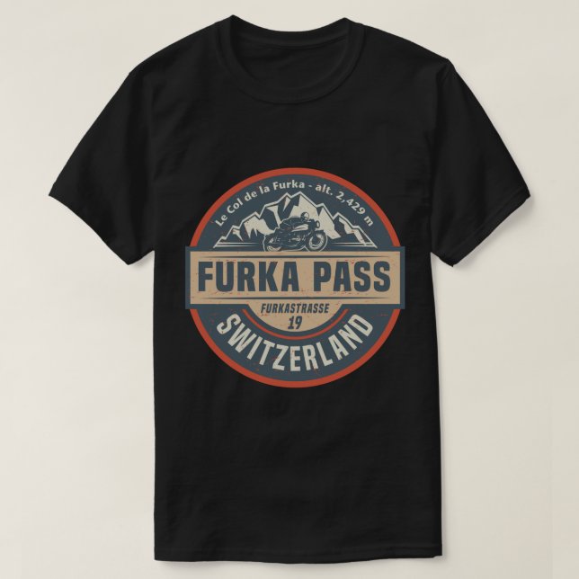 Camiseta Paso Furka, Pegatina de Suiza (Diseño del anverso)