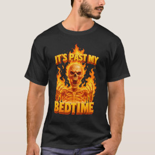 Camiseta Pasó mi tiempo de cama Funny Skeleton Meme llama I
