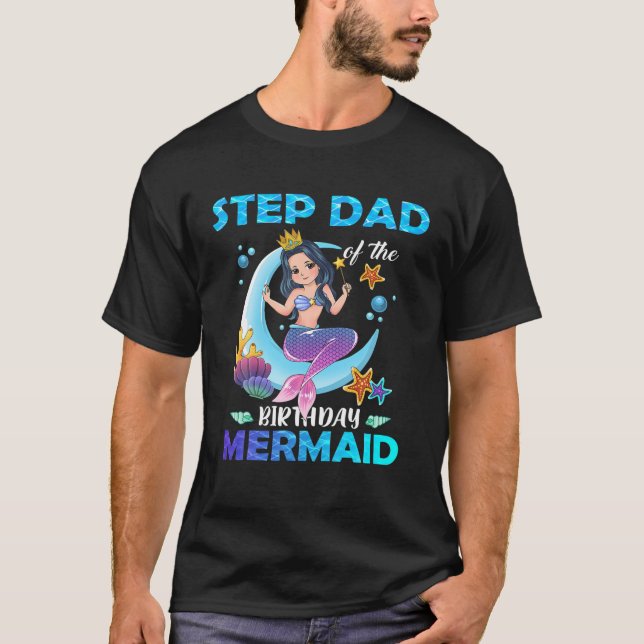 Camiseta Paso Papá De La Familia De La Sirena De Cumpleaños (Anverso)