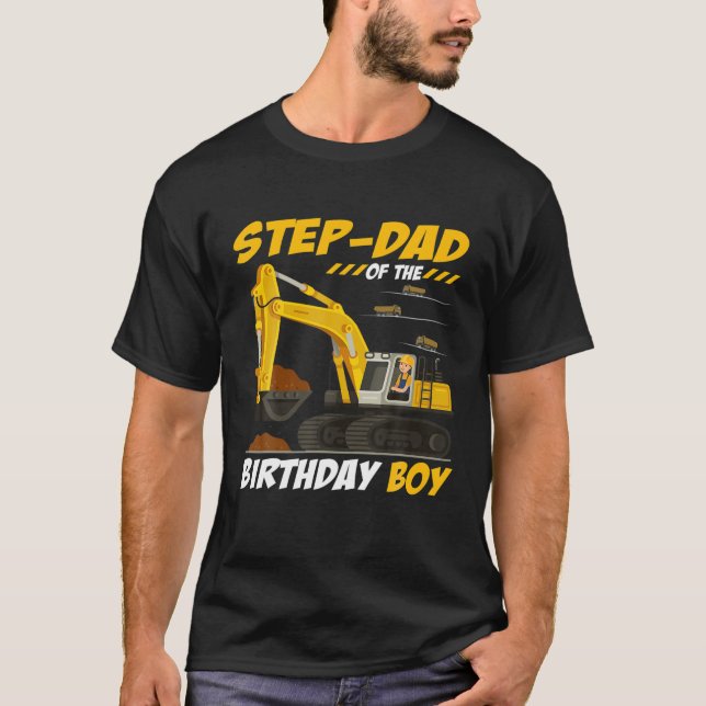 Camiseta Paso-Papá Del Cumpleaños De Construcción (Anverso)