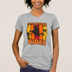 Camiseta Pasos de Escoba Gratis Bruja Voladora Murciélagos 