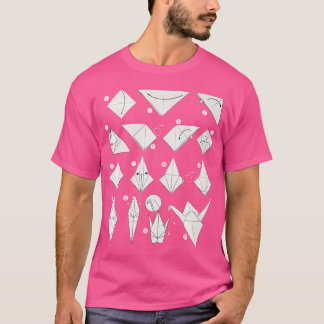 Camiseta Pasos plegables Papel Grúa Origami