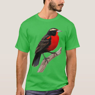Camiseta Pássaro peito-vermelho-grande (Sturnella defilipp)