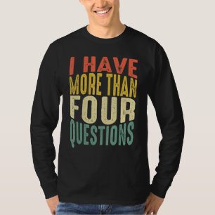 Camiseta Passover Seder Tengo Más De Cuatro Preguntas