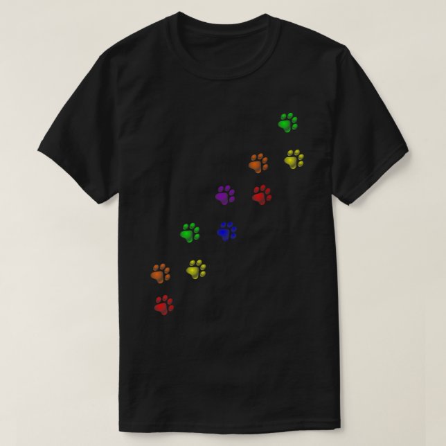 Camiseta Pasta arcoiris imprime el amante del gato del Masc (Diseño del anverso)